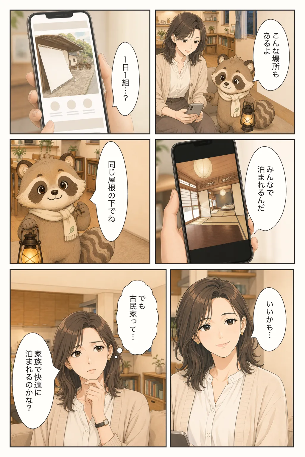 家族みんなで灯り宿SERAへの宿泊を楽しみにする様子