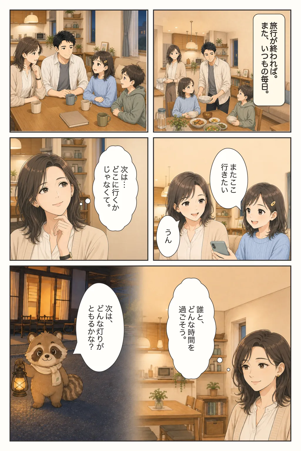 灯り宿SERAで過ごした家族が笑顔で旅を振り返る様子